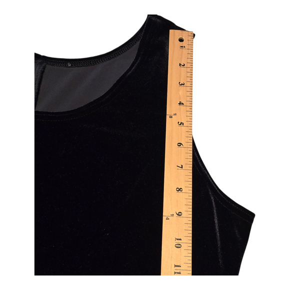 Whimsigoth Black Velvet Maxi Dress Womens Size Large Sleeveless Classic Gothic - Picture 5 of 8